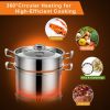 Home Delicacies Pot 2-Tier 304 Stainless Steel Steaming Cookware