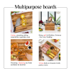 Teak Cutting Board Reversible Chopping Serving Board Multipurpose Food Safe Thick Board, Extra Large Size 24x18x1.5 inches PACK OF 1 PIECES