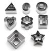 24 Pieces Biscuit Cutters Stainless Steel Cookie Cutters Fondant Geometric Shape Cutters for Baking
