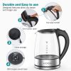 KOIOS Electric Kettle-1500W-Fast Boil with LED Light-1.8L Glass Tea Kettle-Auto Shut-Off-Cordless -Boil-Dry Protection-Stainless Steel Inner Lip