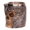 1pc Skull Knight Mug; Stainless Steel Viking Skull Mug; Creative Skeleton Beer Mug; Metal Skull Coffee Mug; Funny Gift; Home Kitchen Supplies