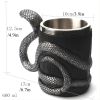 1pc Snake Coffee Mug Cup Cobra Drinking Cups; Stainless Steel Beer Mug Espresso Cup Beverage Mug For Milk Coffee Ice Cream Tea Juice