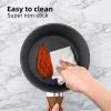 Frying Pan Set 3-Piece Nonstick Saucepan Woks Cookware Set,Heat-Resistant Ergonomic Wood Effect Bakelite Handle Design,PFOA Free.(7/8/9.5 inch)