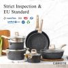 Nonstick Pots and Pans Set;  11 Pcs Granite Stone Kitchen Cookware Sets (Black)