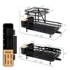 2-Tier Collapsible Dish Rack with Removable Drip Tray - black
