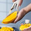 1pc 304 Stainless Steel Mango Divider Cuber Divider; Mango Slicer Peeler Cutter; 4-in-1 Fruit Cutter Pear Divider Mango Peeler Splitter Pitter Remover