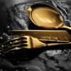 3 Pcs Serving Set (Fork Spoon And Ladle) Linea Ice Oro